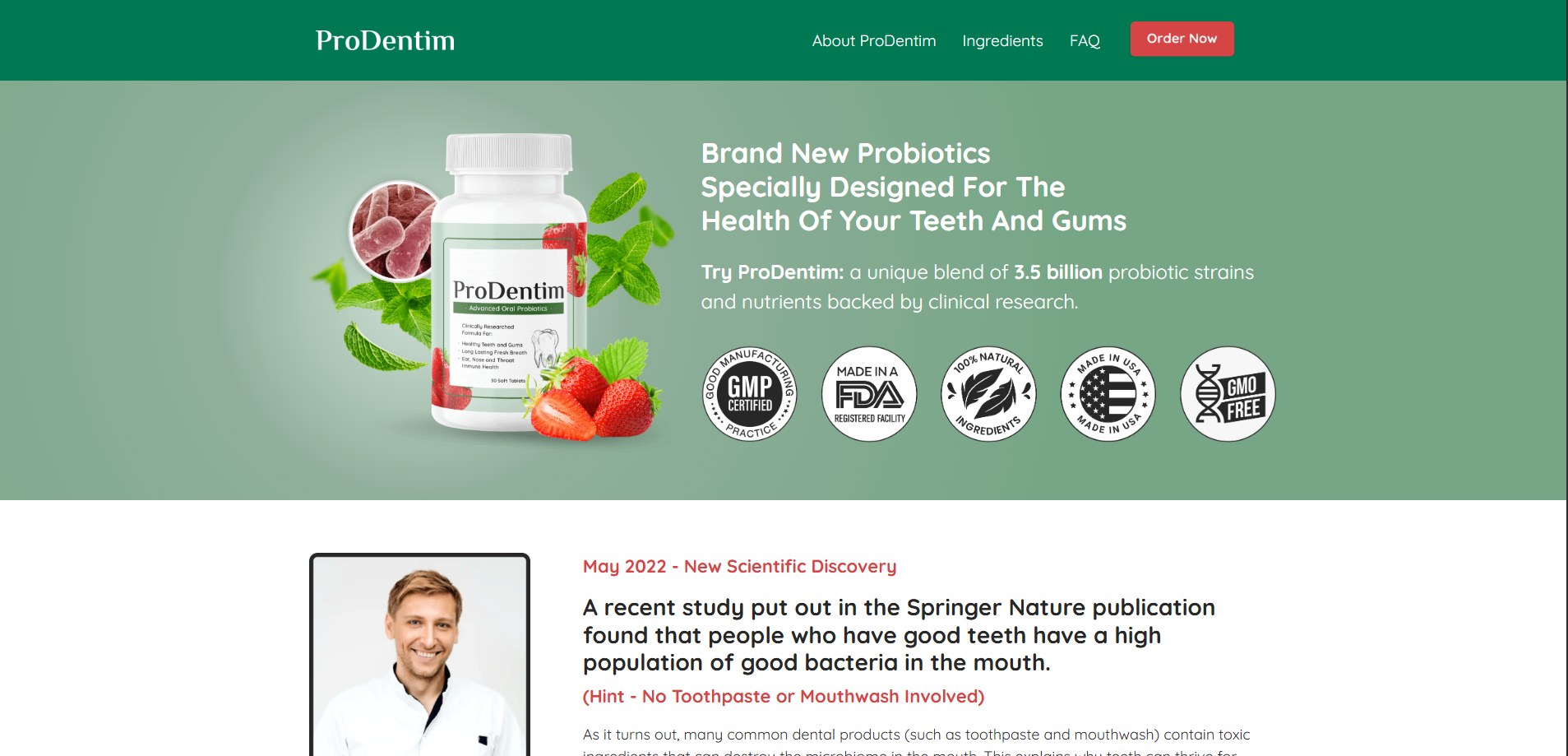 ProDentim - Brand new probiotics specially designed for the health of your teeth and gums.
